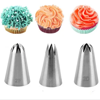 

VOGVIGO 3pcs Big Size DIY Cake Icing Piping Nozzles Pastry Tips Fondant Cake Decorating Tip Stainless Steel Nozzle Baking