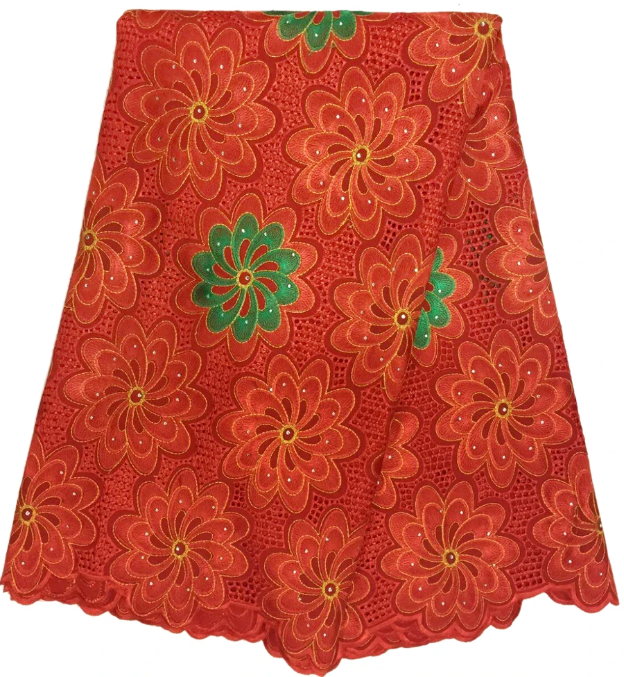 

High quality African lace fabric Newest Sweet Design Beaded Nigerian Swiss voile net lace Cotton African lace fabric Tulle