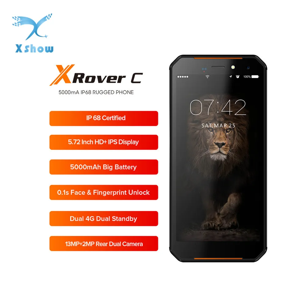 

LEAGOO XRover C IP68 NFC Smartphone 5.72" IPS 2GB RAM 16GB ROM 13MP Dual Cams 5000mAh Face Fingerprint Unlock 4G Mobile Phone