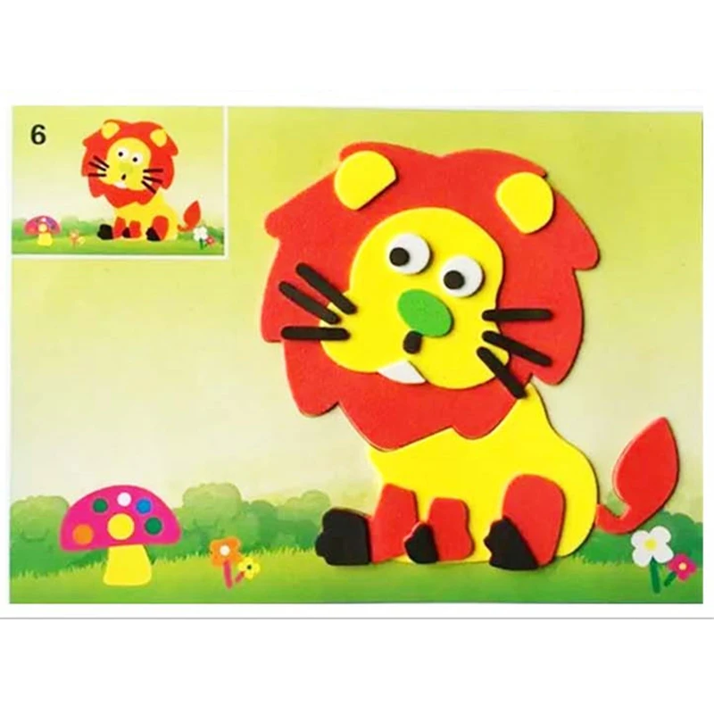 

1PCS 3D Eva foam puzzle Stickers paper self adhesive handicraft Handmade DIY Toys For Children Creative intelligence education