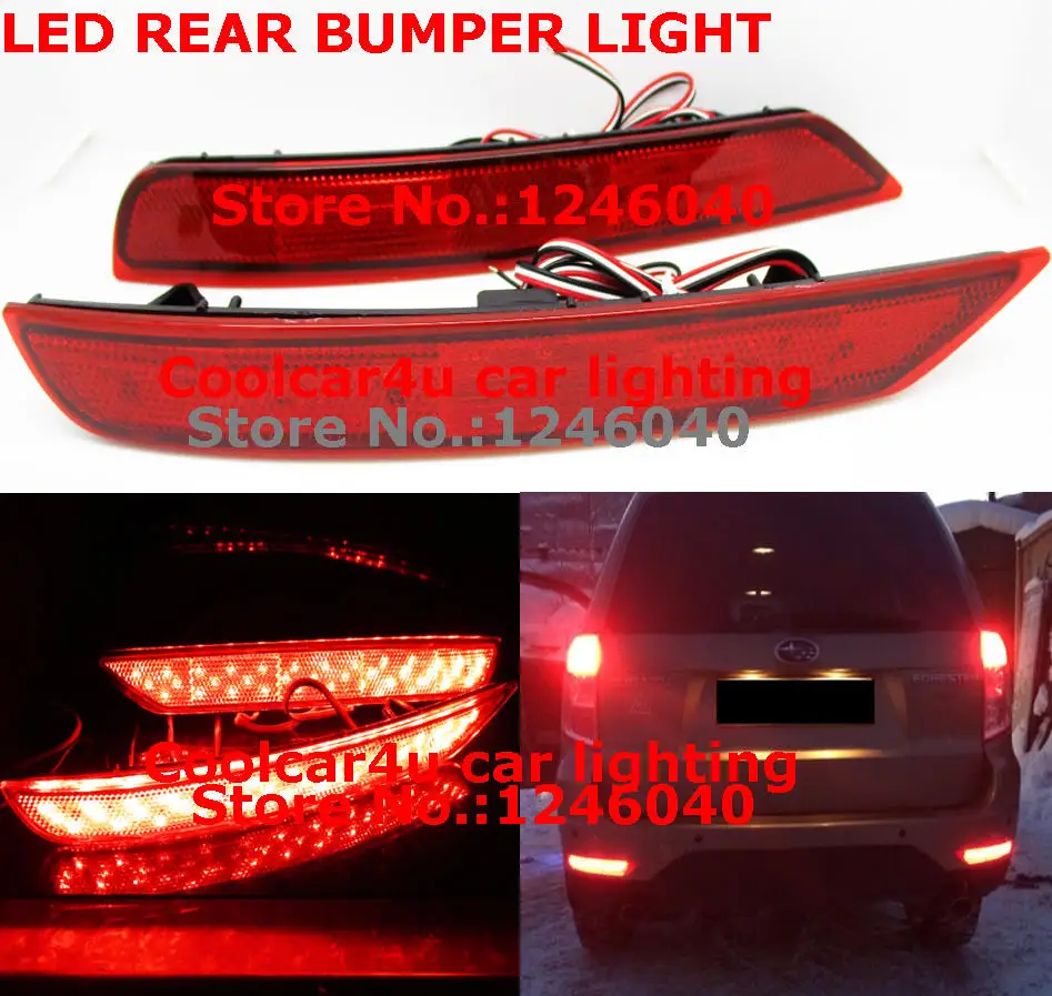 OE-Spec LH RH Assembly iJDMTOY Red Lens Rear Bumper Reflector Lenses For 2009-2018 Subaru Forester