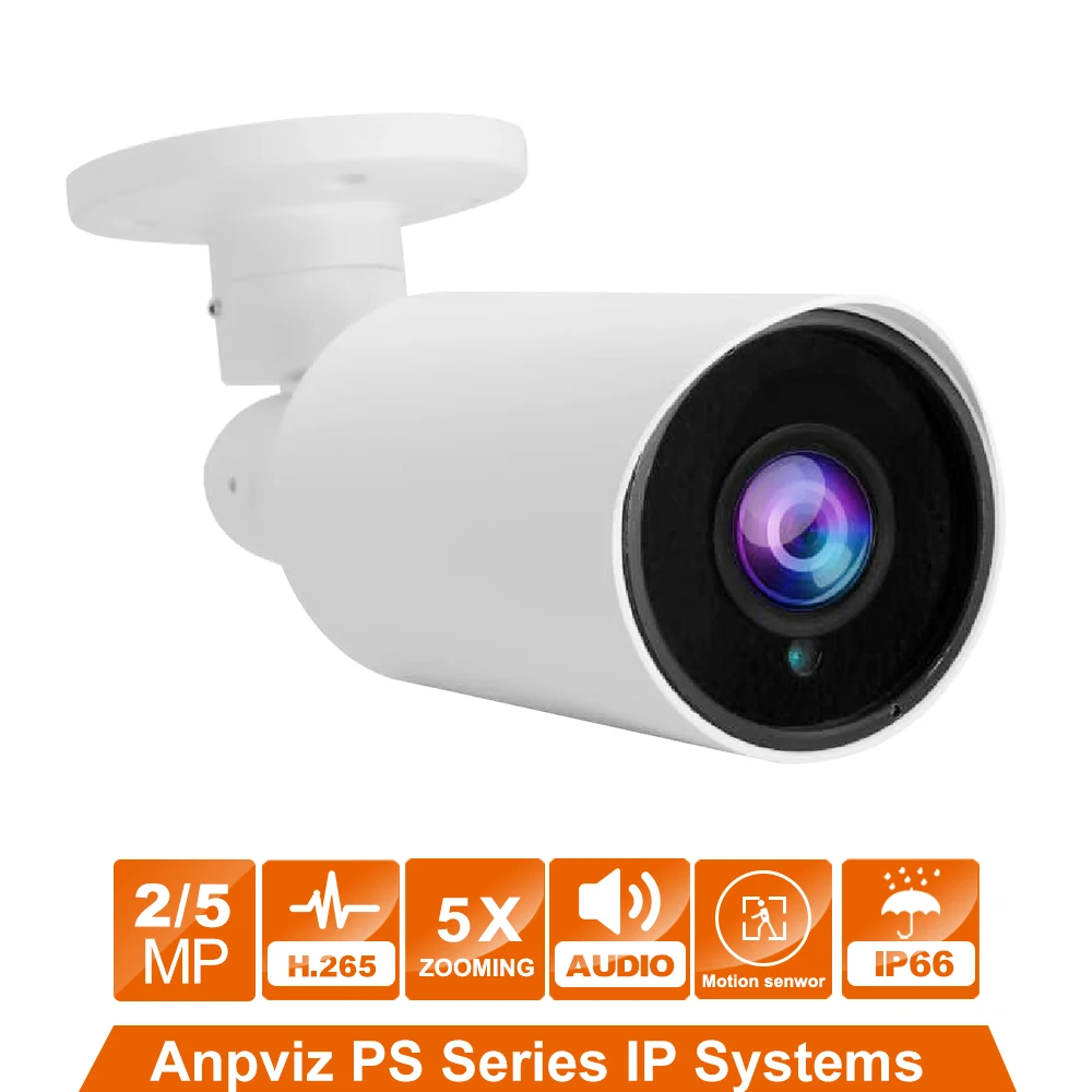 

5MP 2MP Startlight Bullet IP Camera POE IP Cam Zoom Lens IP66 H265 WDR Plug & Play with Hikvision NVR with Sony CMOS Sensor