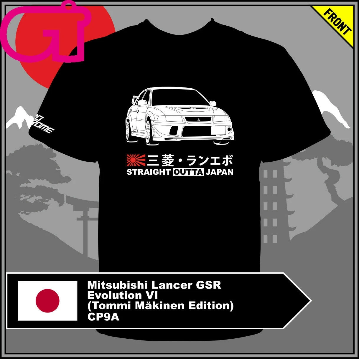 

GT-shirt Mitsubishi Lancer GSR Evolution VI (Tommi M&aumlkinen Edition) CP9A Tshirt tee