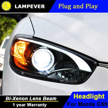 

Lampever Styling for Mazda CX-5 Headlights CX5 LED Headlight DRL Lens Double Beam H7 HID Xenon Car Accessories