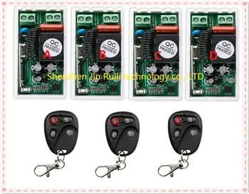 

most simple wiring AC220V 1CH Radio Controller RF Wireless Relay Remote Control Switch 315 MHZ 433 MHZ 3Transmitter +4 Receiver