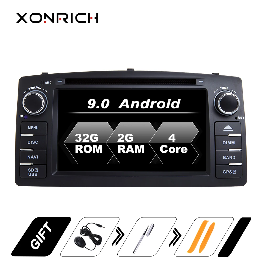 Xonrich 2 Din Android 9 0 автомобильный dvd плеер для Toyota Corolla E120 BYD F3 2000 2005GPS радио Мультимедиа