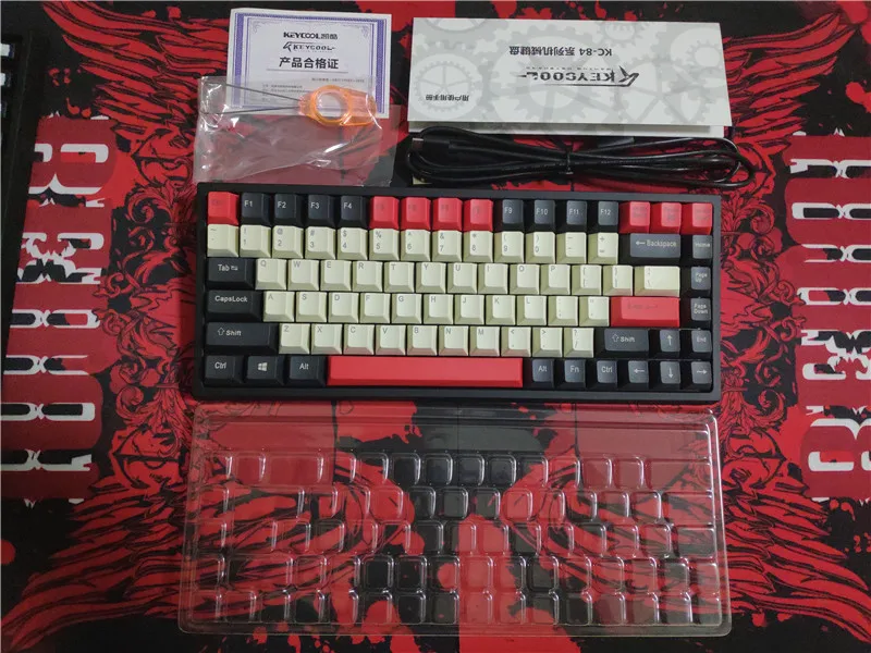 Keycool 84 мини механическая клавиатура cherry mx clear switches NKRO игровая клавиатура mini84 клавишные колпачки из ПБТ Проводная клавиатура