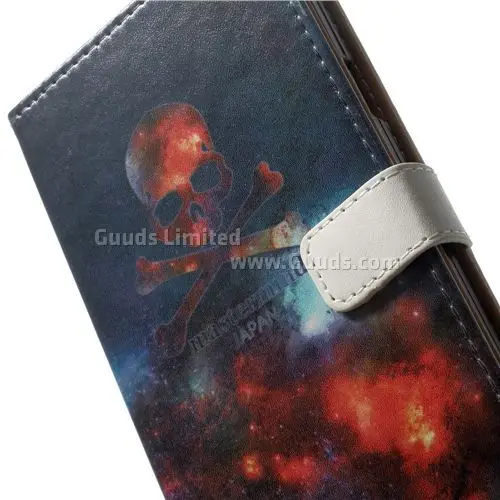 Fire Skull Leather Flip Cover for Samsung Galaxy Note 4 N910