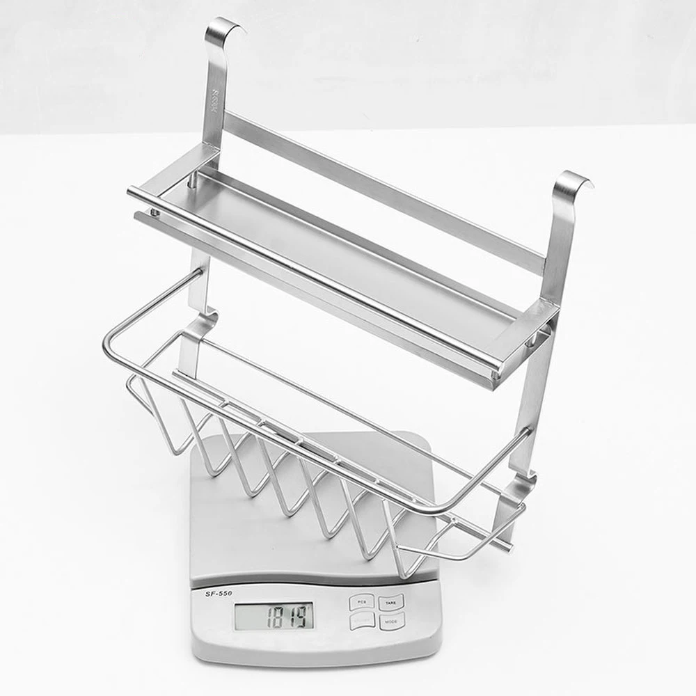  Kitchen 304 stainless steel rack wall hanging double seasoning rack and rod soy sauce bottle storag - 32910534430