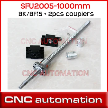 

RM2005 Ball Screw SFU2005 L= 1000mm Rolled Ballscrew + BK BF15 end support + 2pcs coupler 8*12mm