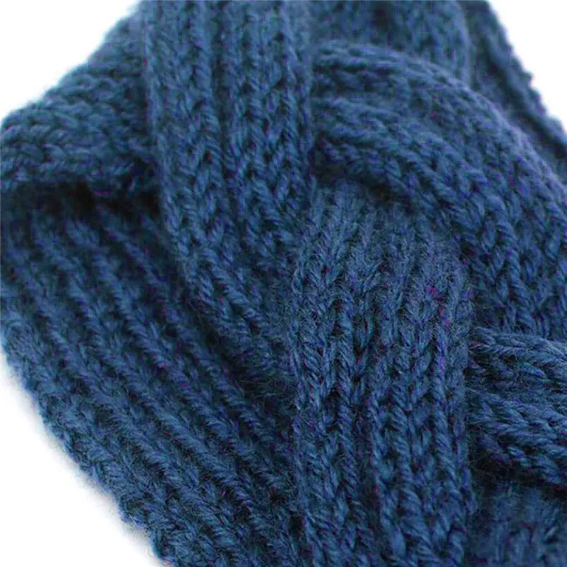 Women Winter Solid Big Bow Fish Knit Wool Headband Girl Warm Woolen Crochet Turban Handmade Bow Knot Wide Head Wrap R30 (3)