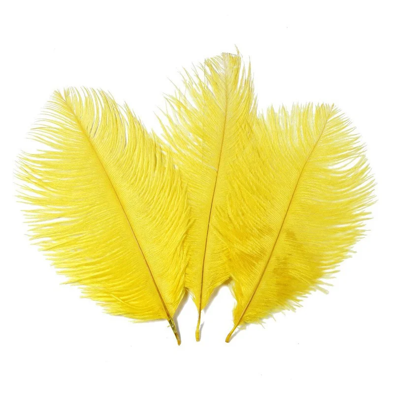 10 шт. 15-20 см красивые дешевые страусовые перья для рукоделия, рукоделия, украшения для свадебной вечеринки, аксессуары, свадебные украшения - Цвет: Yellow