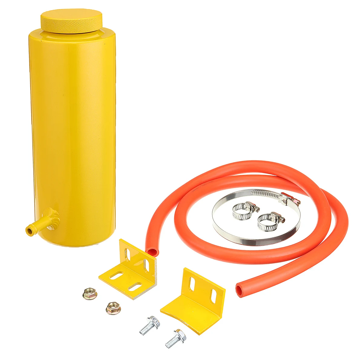 Gold 800ml Universal Aluminum Alloy Cylinder Overflow Catch Tank Radiator Coolant Cooling Fuel
