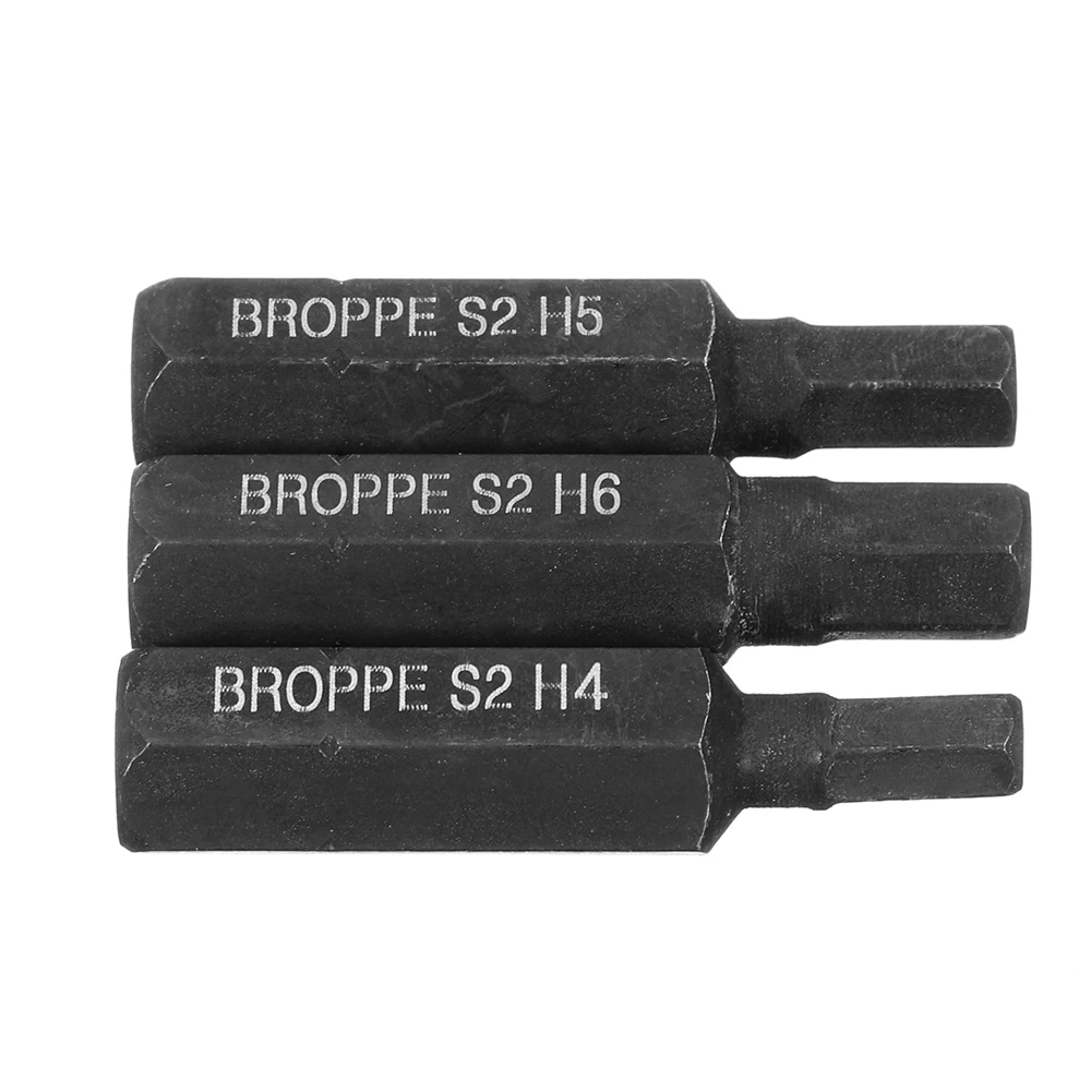 BROPPE 3 шт. H4 H5 H6 Шестигранная ударная отвертка Биты 8 мм шестигранный хвостовик 36 мм биты с шестигранной отверткой набор S2 ручные инструменты