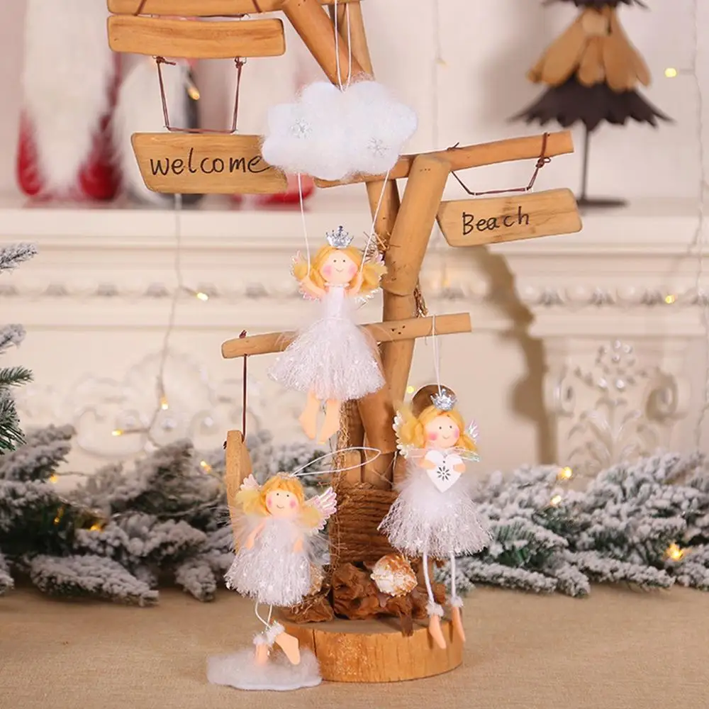 Рождественские украшения, Рождественский ангел, эльф, белые рождественские украшения для елочной игрушки, Рождественский Декор, год