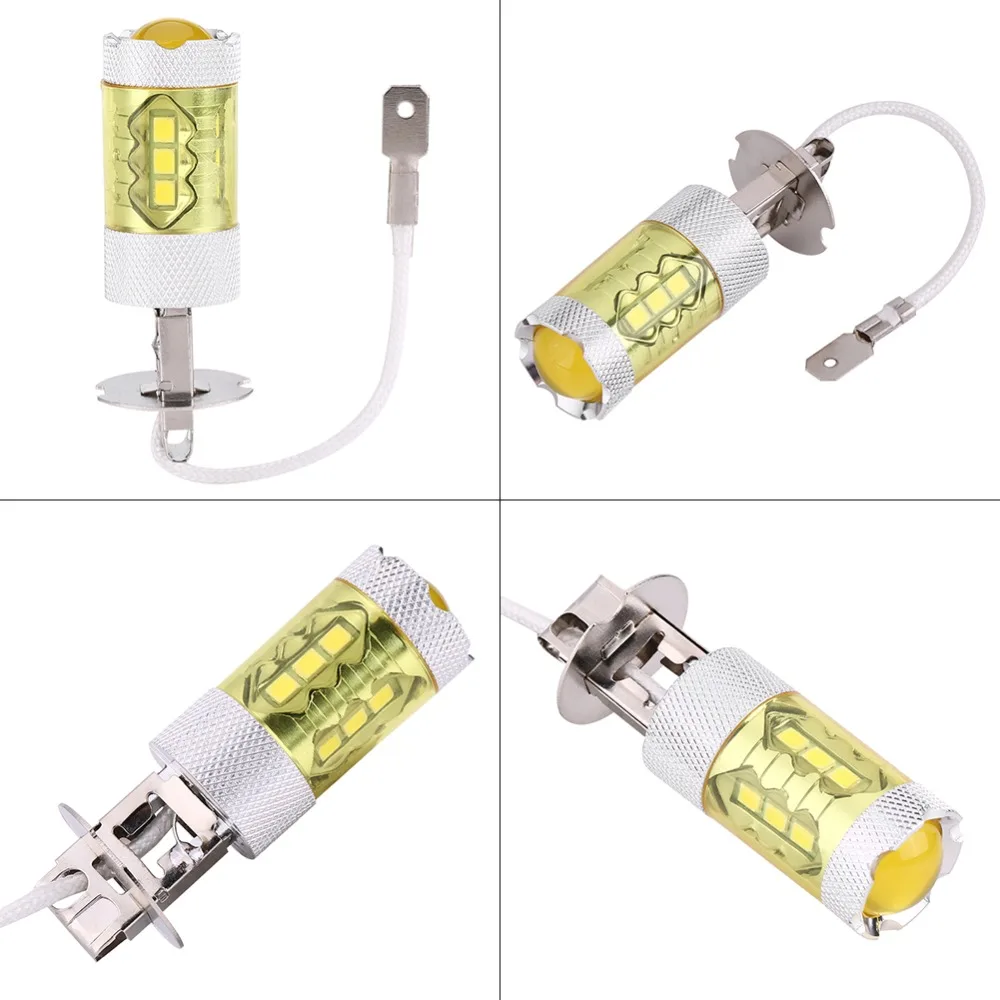 1 пара/2 шт 12-24 в 80 Вт H3 16SMD светодиодный желтый автомобильный противотуманный фонарь лампы