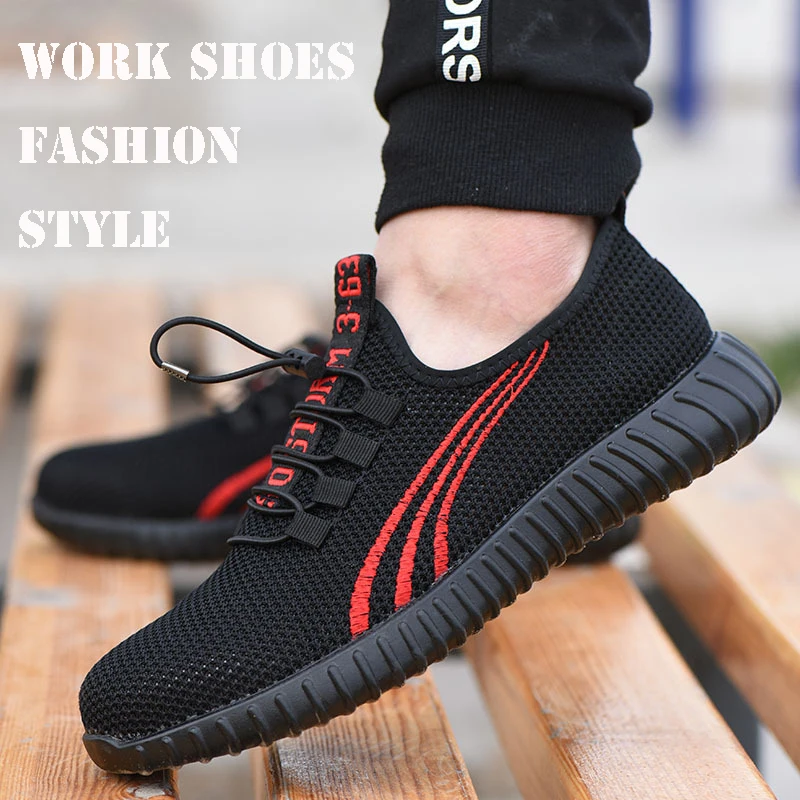 

Work Safety Shoes Men's Steel Toe Casual Breathable Outdoor Sneakers Puncture Proof Boots Comfortable Industrial Shoes for Men