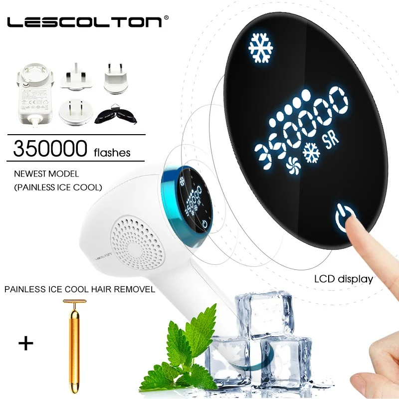 Lescolton T012C 4в1 ICECOOL IPL лазерное устройство для удаления волос перманентное Удаление волос IPL лазерный эпилятор машина для удаления подмышек - Цвет: T011C with gift 2