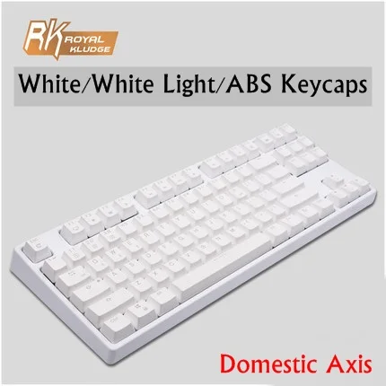 Royal Kludge RK987 двойной режим Bluetooth беспроводная/Проводная эргономичная механическая клавиатура с подсветкой Вишневый черный, синий, коричневый, красная ось - Цвет: 87 White RK Axis