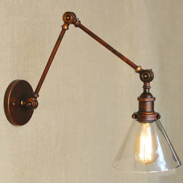 Retro Two Swing Arm Wall Lamp Sconces Gl Shade Baking Finish Rh Retro Two Swing Arm Wall Lamp Sconces Gl Shade Baking Finish Rh Restoration Light Fixture