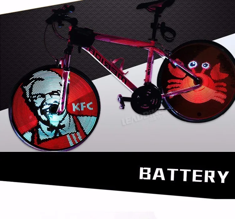 Cheap Leadbike New 64 LED RGB Bicycle Wheel Spoke Light Waterproof Programmable DIY Light Bike Smart Lamp Double-sided Display Pattern 5