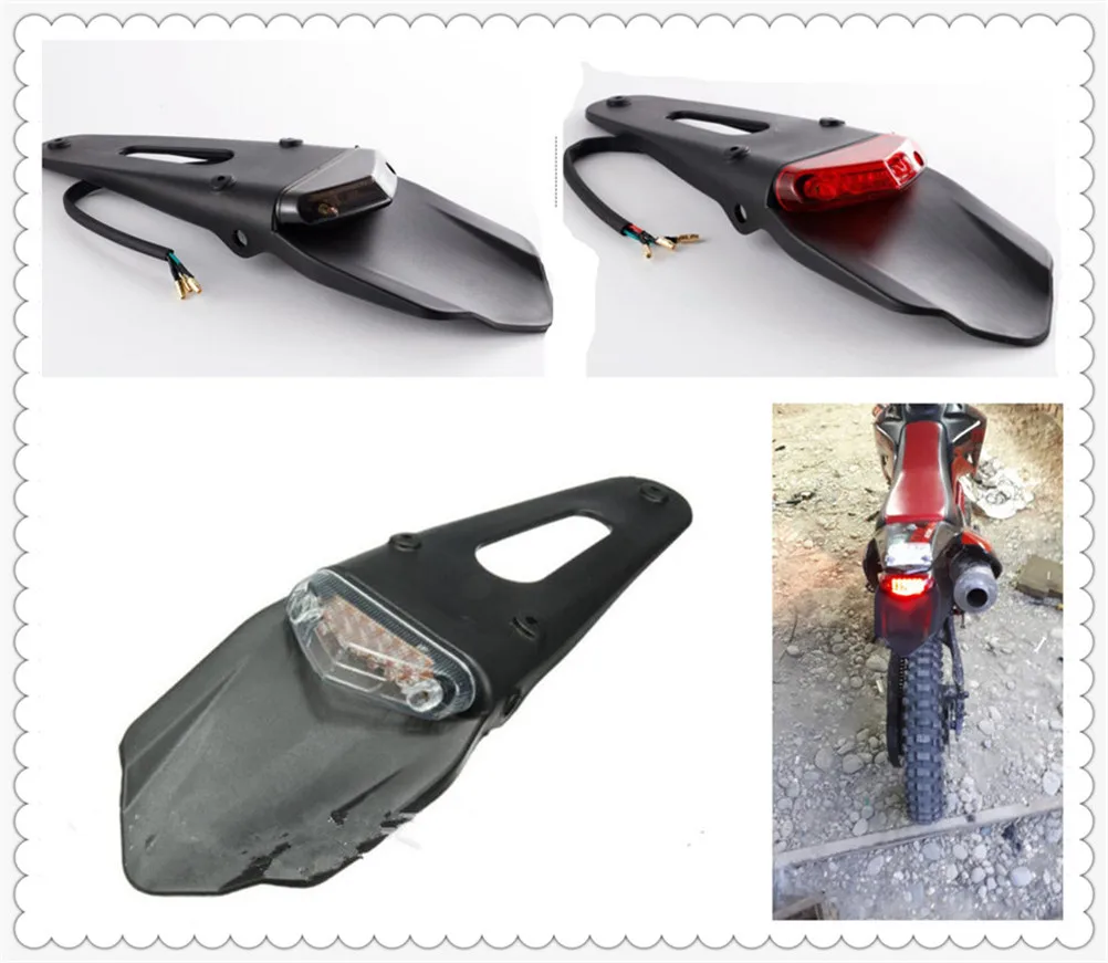 Off road beach motorcycle modified fender accessories LED tail light