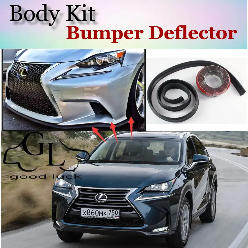 

Boqueron Bumper Lip Deflector Lips For Lexus NX 200 240 300h Front Spoiler Skirt Scratch Proof Adhesive / Body Kit / Strip