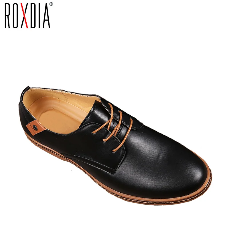 ROXDIA New Fashion Spring Autumn Men Flats Lace-up Casual Waterproof Shoes Work Flat Driver Men's Shoe Plus Size 39-48 RXM936