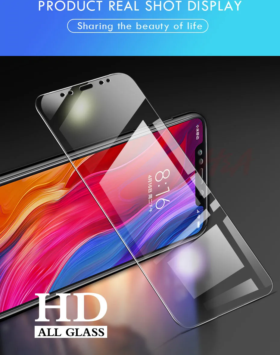 H& A 4 шт. Защитное стекло для экрана Xiaomi Mi 8 9 SE Max 2 полное покрытие для Xiaomi Mi 8 A1 A2 Lite 9T Pro Max 3 закаленное стекло
