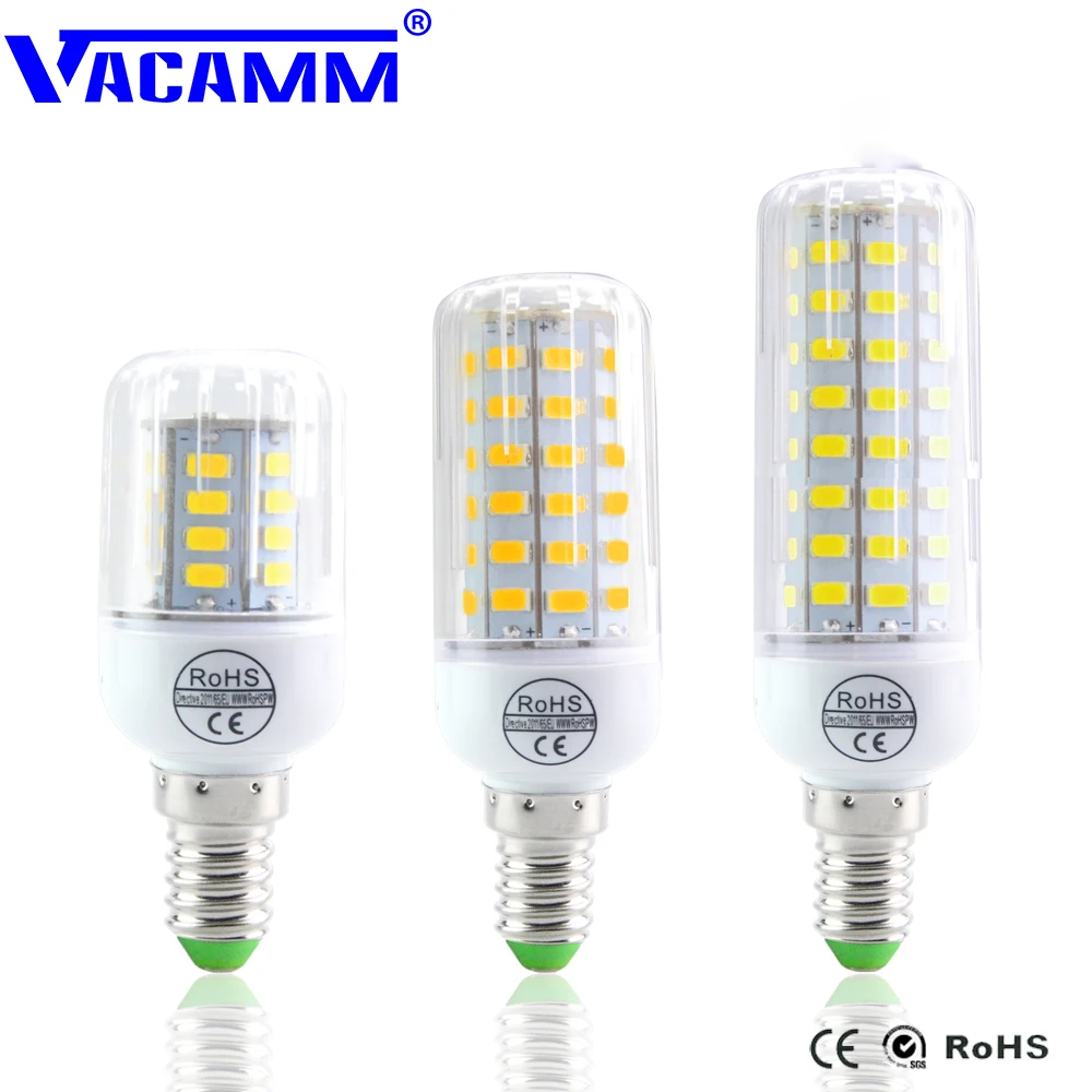 Vacamm светодиодный кукурузный светильник E12 E14 E27 5730 SMD белый/теплый белый энергосберегающие лампы для люстры свеча украшение дома