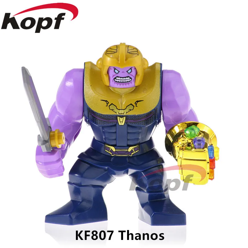 

Single Sale Avengers 3 Thanos Chromed Infinity Gauntlet With 24Pcs Power Stones Super Heroes Building Blocks Children Toys KF807