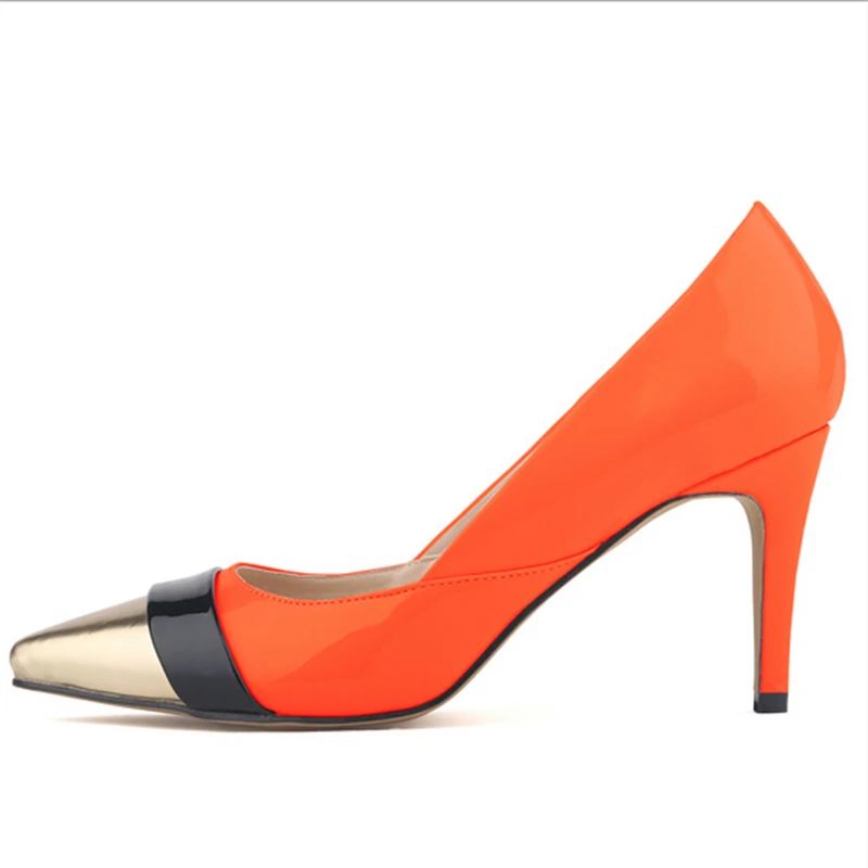 Nice European And American Fashion Shoes Woman With Pointed Fine High Heels Ms. Spell Color Coat Of Paint W863 | Обувь
