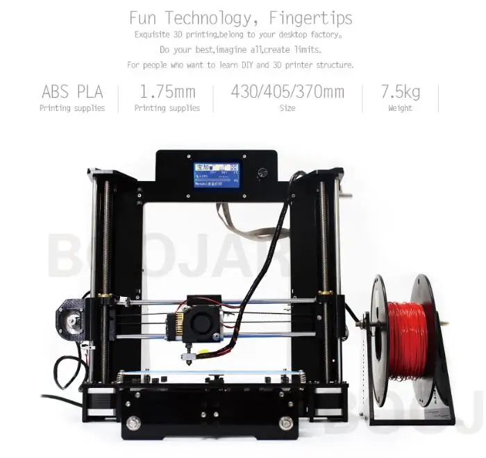 Upgraded DIY 3D printer Melzi mainboard Prusa i3 Full Acrylic and metal printer 3D High Precision free shipping