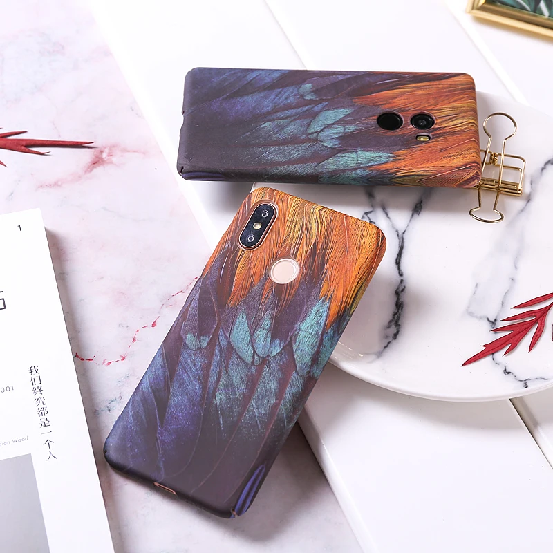 Жесткий чехол с птичьими желто синими перьями для XIAOMI MI9 MI9SE MI8 MI8SE MI8LITE MIX3 MIX2S