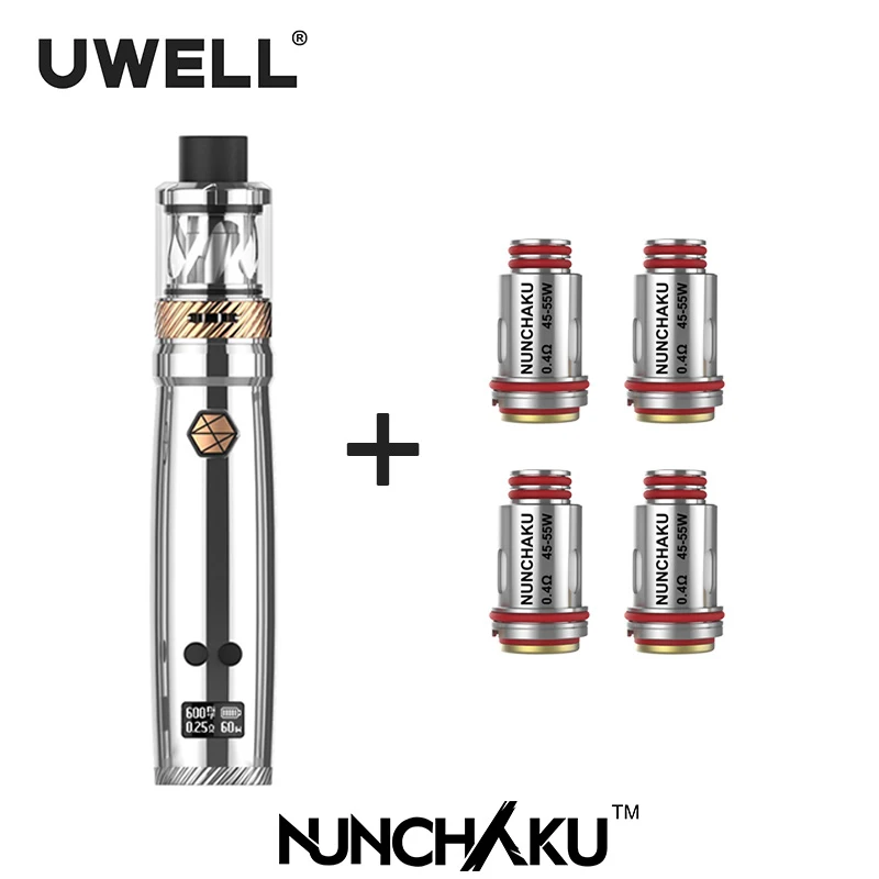 UWELL NUNCHAKU Kit & Coil Set 5 80 Вт с емкостью мл 18650 батареей или USB зарядкой (без батареи)
