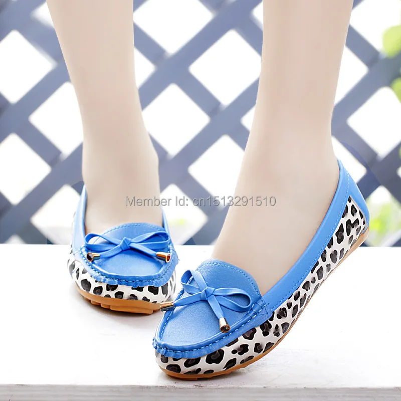Free shipping The new 2015 single shoes round head flat light mouth han edition leopard doug | Обувь