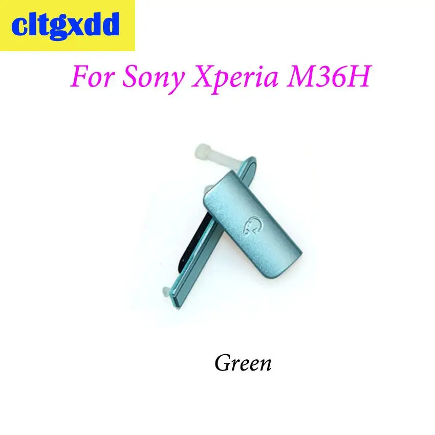 Cltgxdd usb зарядный чехол и разъем для наушников крышка для sony Xperia ZR M36H USB и наушники пылезащитный водонепроницаемый разъем - Цвет: Green