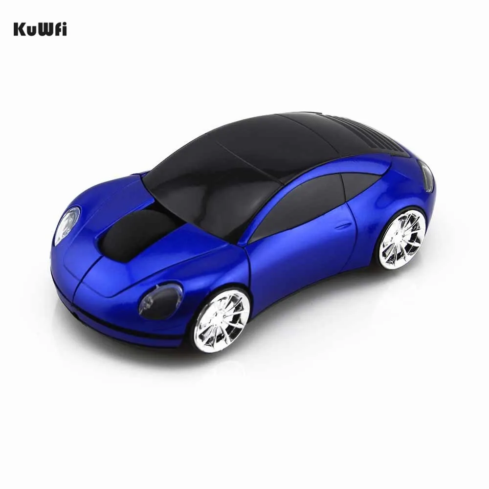 Беспроводная игровая мышь KuWFi 1600 dpi 2 4 ГГц компьютерная мышка в форме автомобиля с