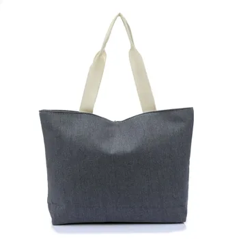 Shopping Striped Shoulder Canvas Bag Simple Handbag 4