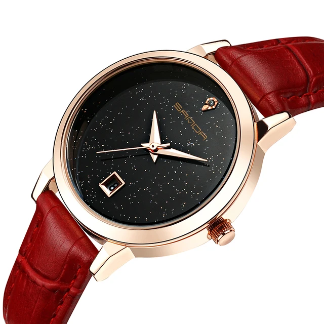 2018 Real New Sanda Crystal Glass Lovers Watches Quartz Watch Waterproof Leather 2018 Real New Sanda Crystal Glass Lovers Watches Quartz Watch Waterproof Leather