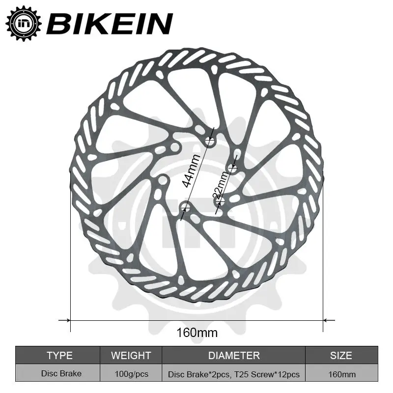 Bikein-2 قطع دراجة g3 قرص الفرامل الدوار 160 ملليمتر المقاوم للصدأ 6 بوصة قرص 12 البقع دراجة أجزاء mtb الدوار ل bb5 bb7