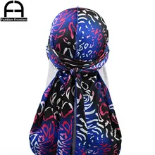 Модные мужские шелковистые с принтом тюрбан шляпа Головной убор-бандана Мужские спандекс дюраг аксессуары для волос унисекс волны шапки Do Durags