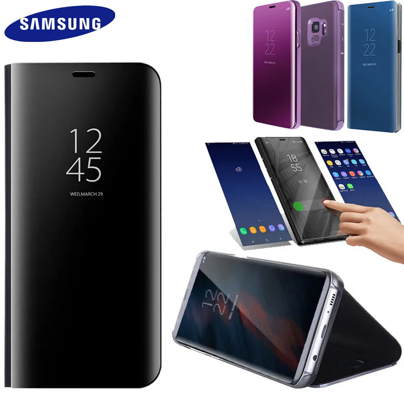 100% Оригинальные samsung Galaxy S9 плюс + G960 G965 чип ясно S-View Smart Case флип-чехол Стенд Wallet