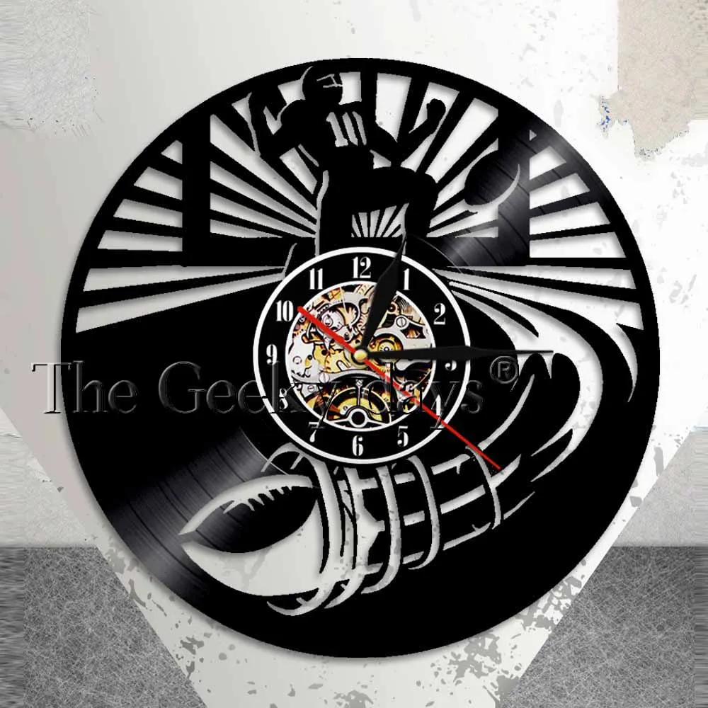 American Football Wall Clock Rugby Vintage Vinyl Record Sport Modern Design Decorative Watch Gift | Дом и сад