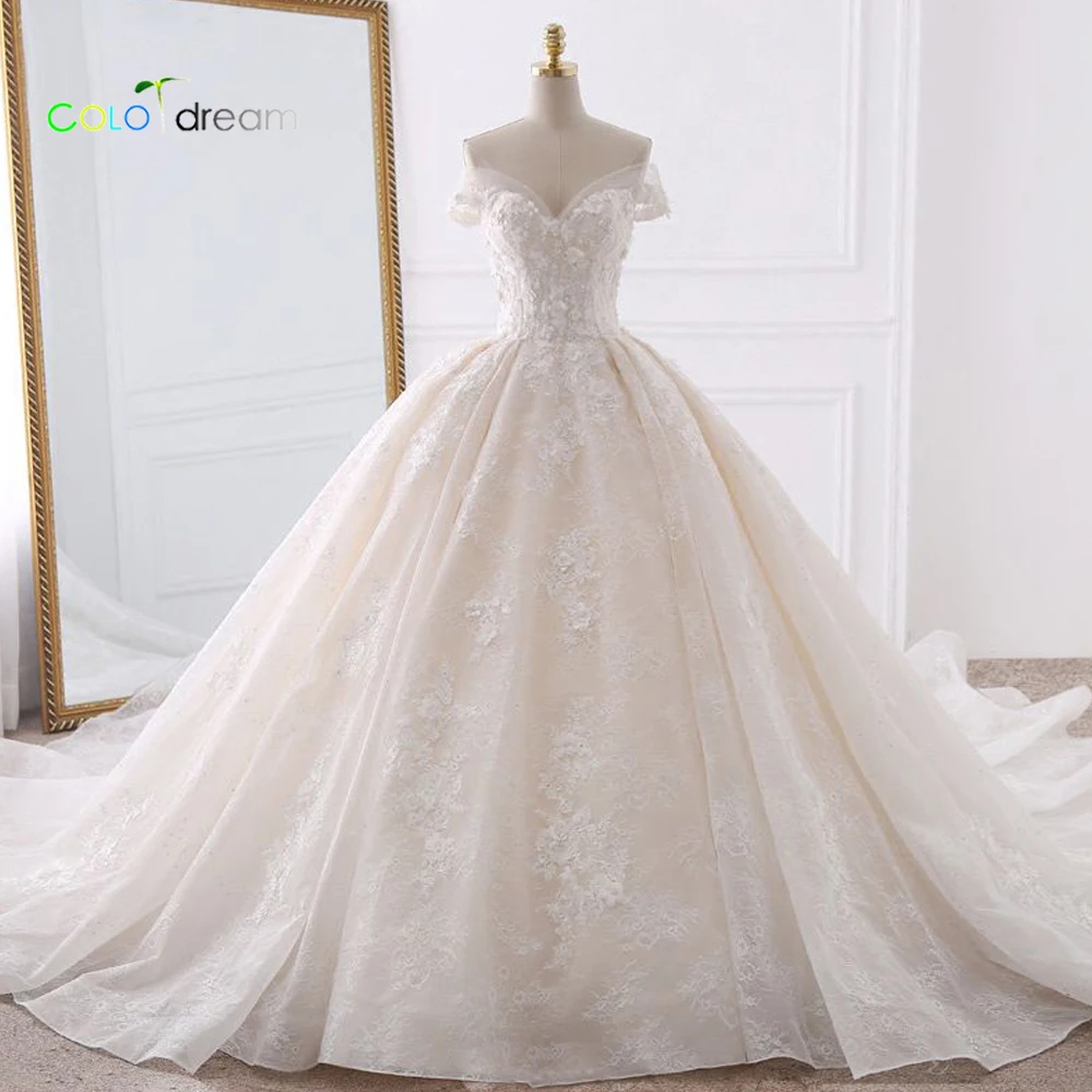 2019 свадебное платье для величественного бала Поезд vestido de novia совок | Свадьбы и