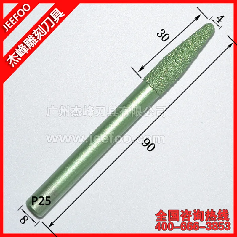 

P25-8*4*30mm V Shape Engraving Bit CNC Grinding Diamond Stone Router Bits Milling Cutter for Engraving 3D Letter Carving