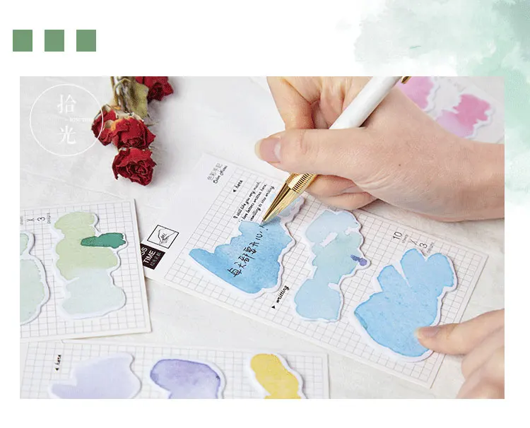 30 листов/шт Цвет серии memo бумага для выпечки клейкие стикеры для заметок кавайный блокнот канцелярские школьная бумага поставки