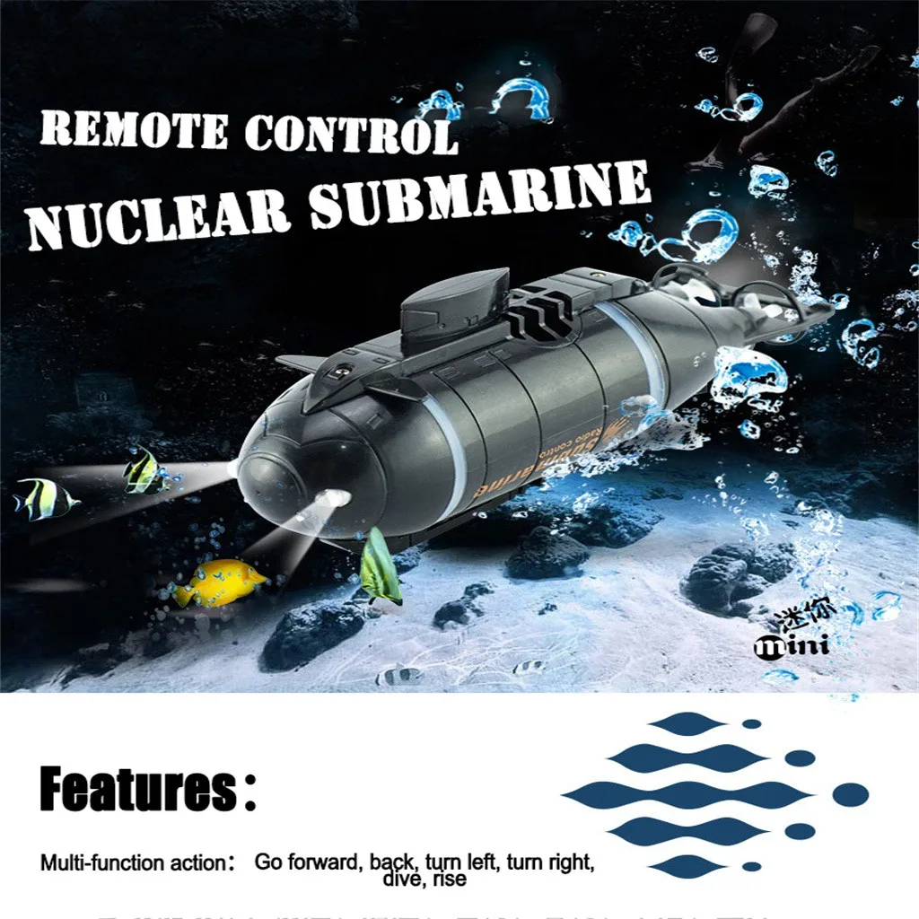 

777-216 six Channels Mini RC Nuclear Gorgeous LED lights Submarine High Speed Remote Control Drone Children's Gift 6.6