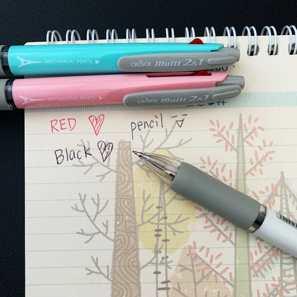 1х простой креативный Многофункциональный механический карандаш+ 2 цвета шариковая ручка для школы офиса канцелярские принадлежности детский подарок