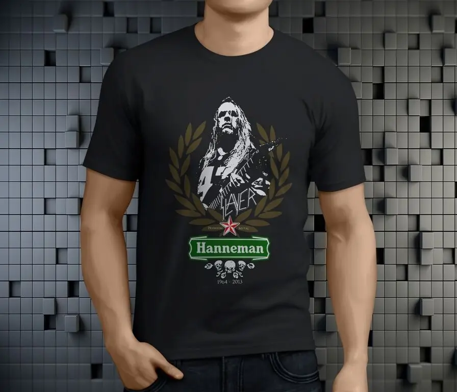 JEFF HANNEMAN of SLAYER 1964-2013 металлический гитарист Мужская черная футболка Размер S-3XL |